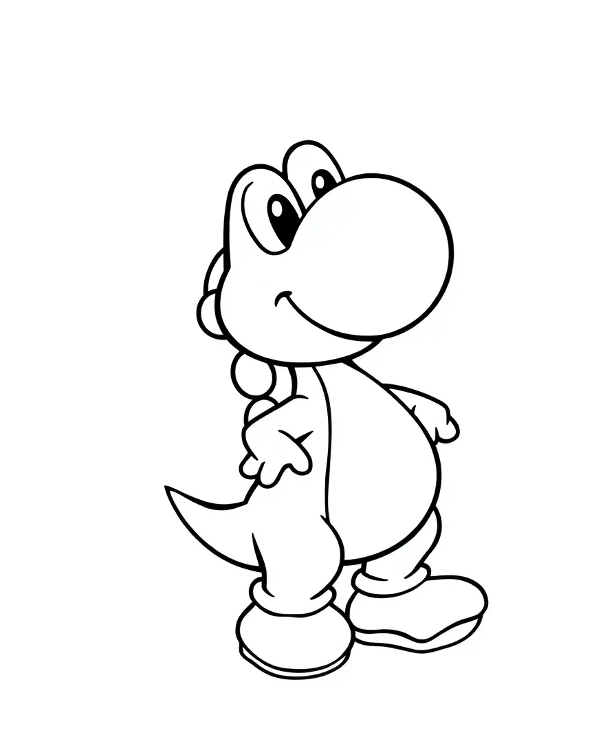 Yoshi's Playful Stance