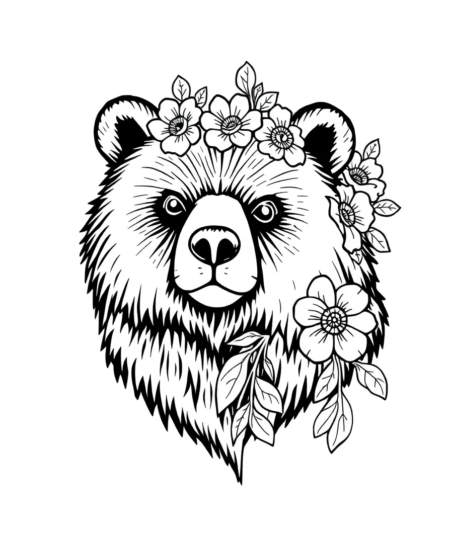 Bear with Floral Accents