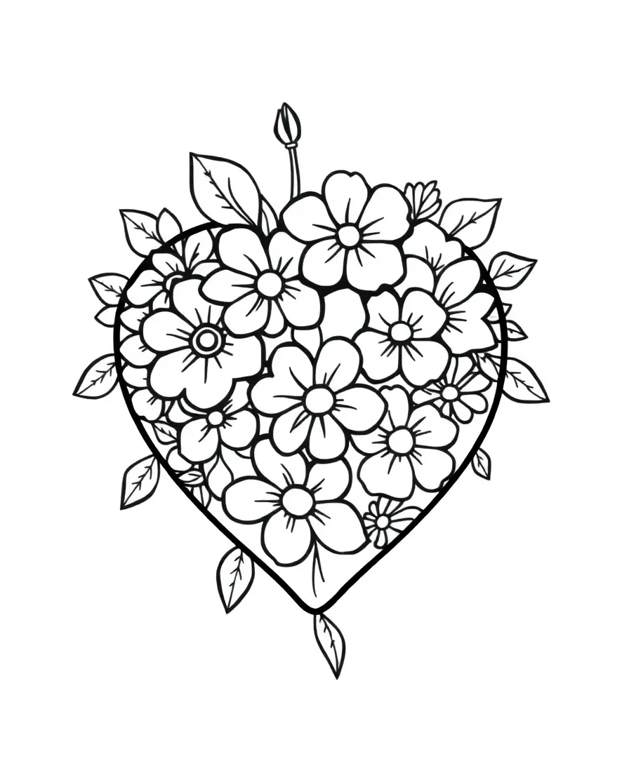 Romantic Floral Heart