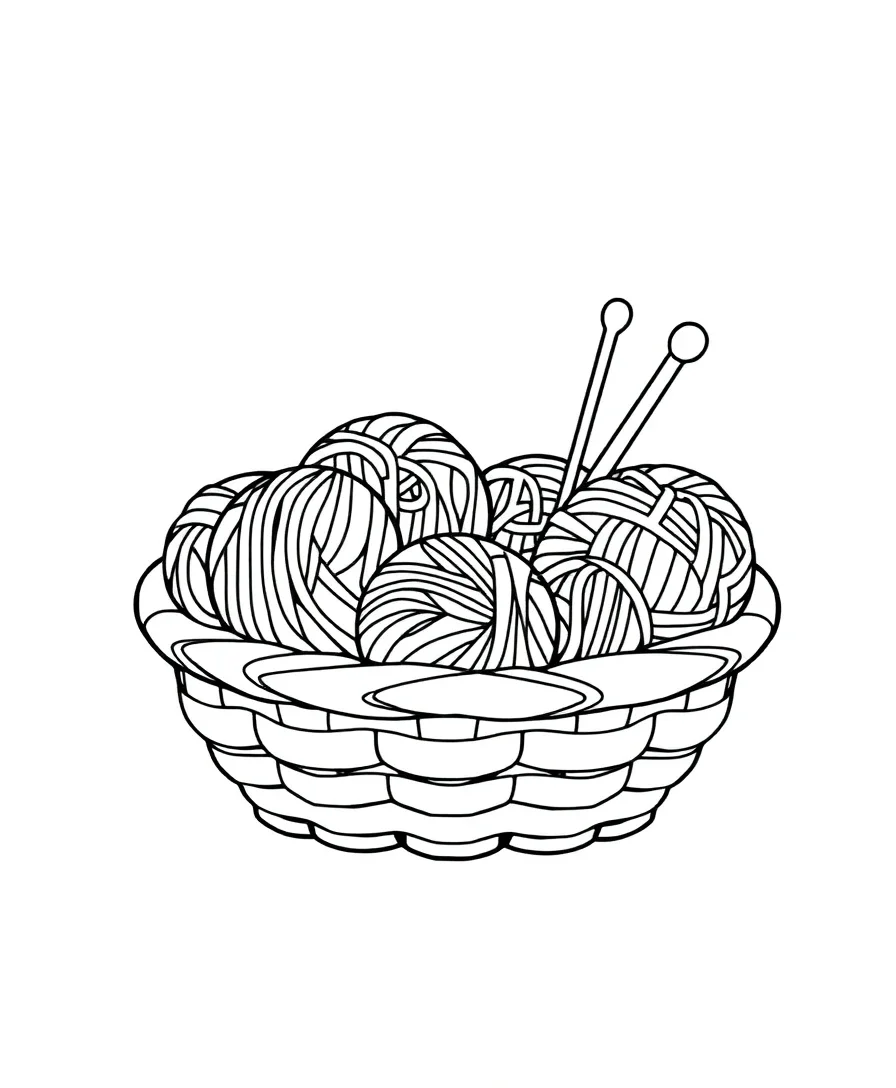 Intricate Knitting Basket