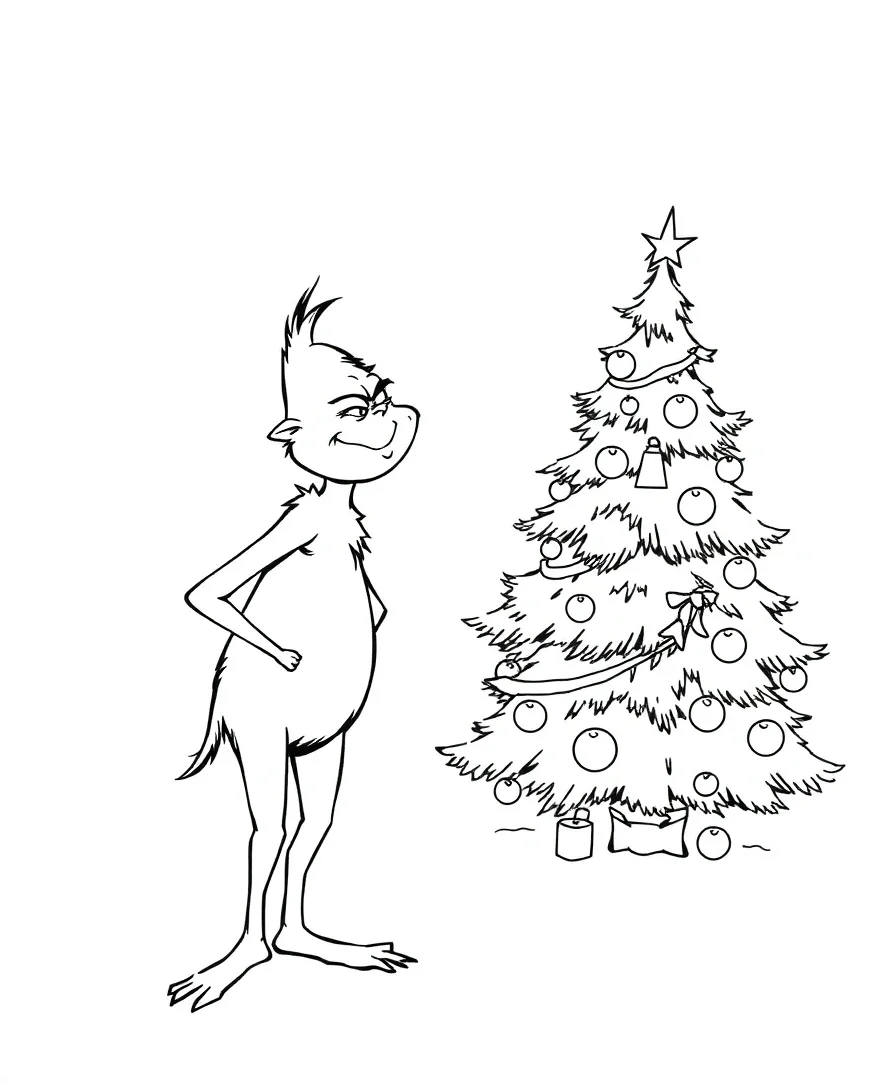 Grinch with Christmas Tree