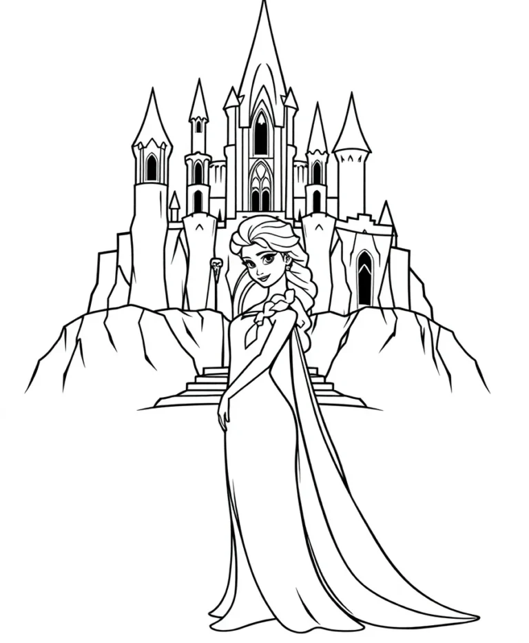 15 Enchanting Elsa Coloring Pages for Line Art Lovers