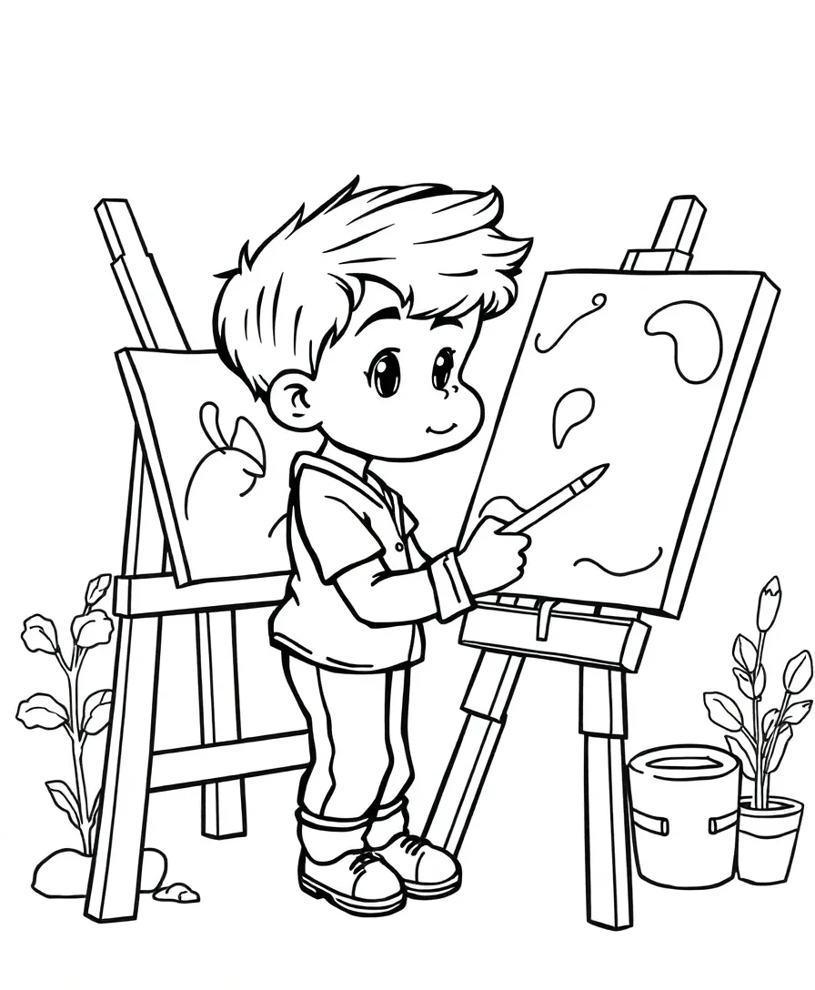Playful Young Artist