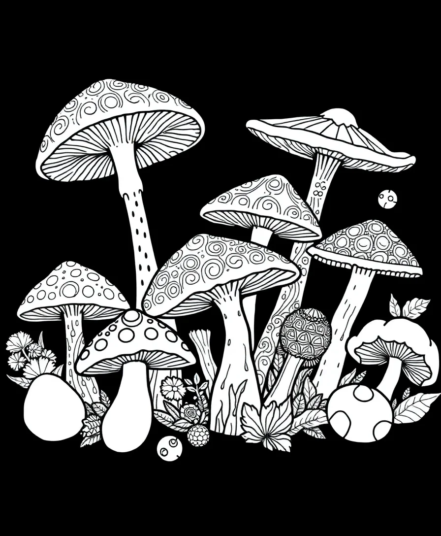Whimsical Forest Mushrooms
