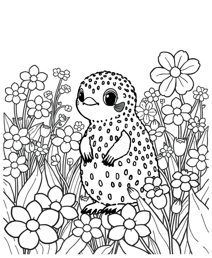 Labubu in a Garden of Flowers