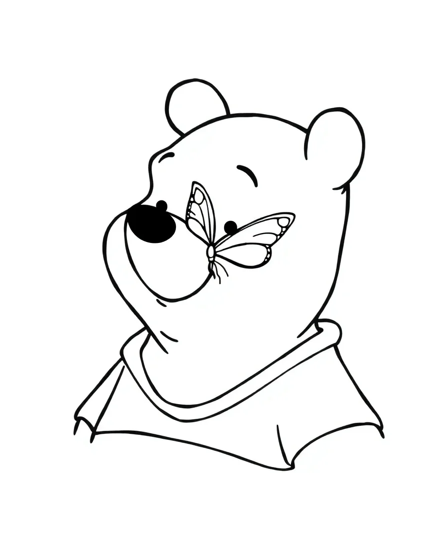 Pooh with a Butterfly