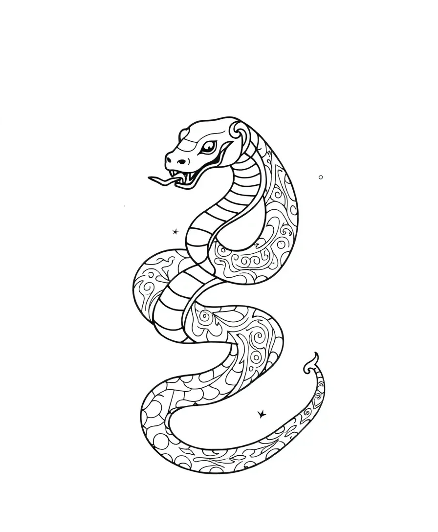 Serpent with Tribal Patterns