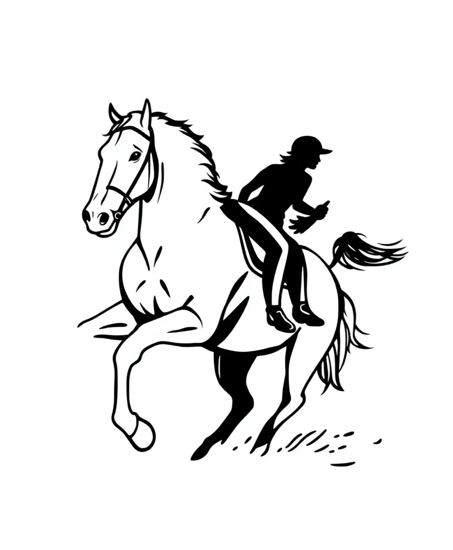 Stylized Equestrian Silhouette
