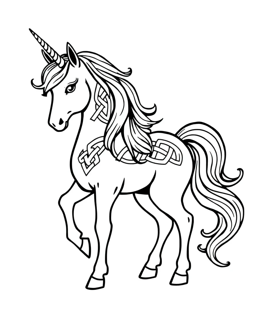 Unicorn with Celtic Knots