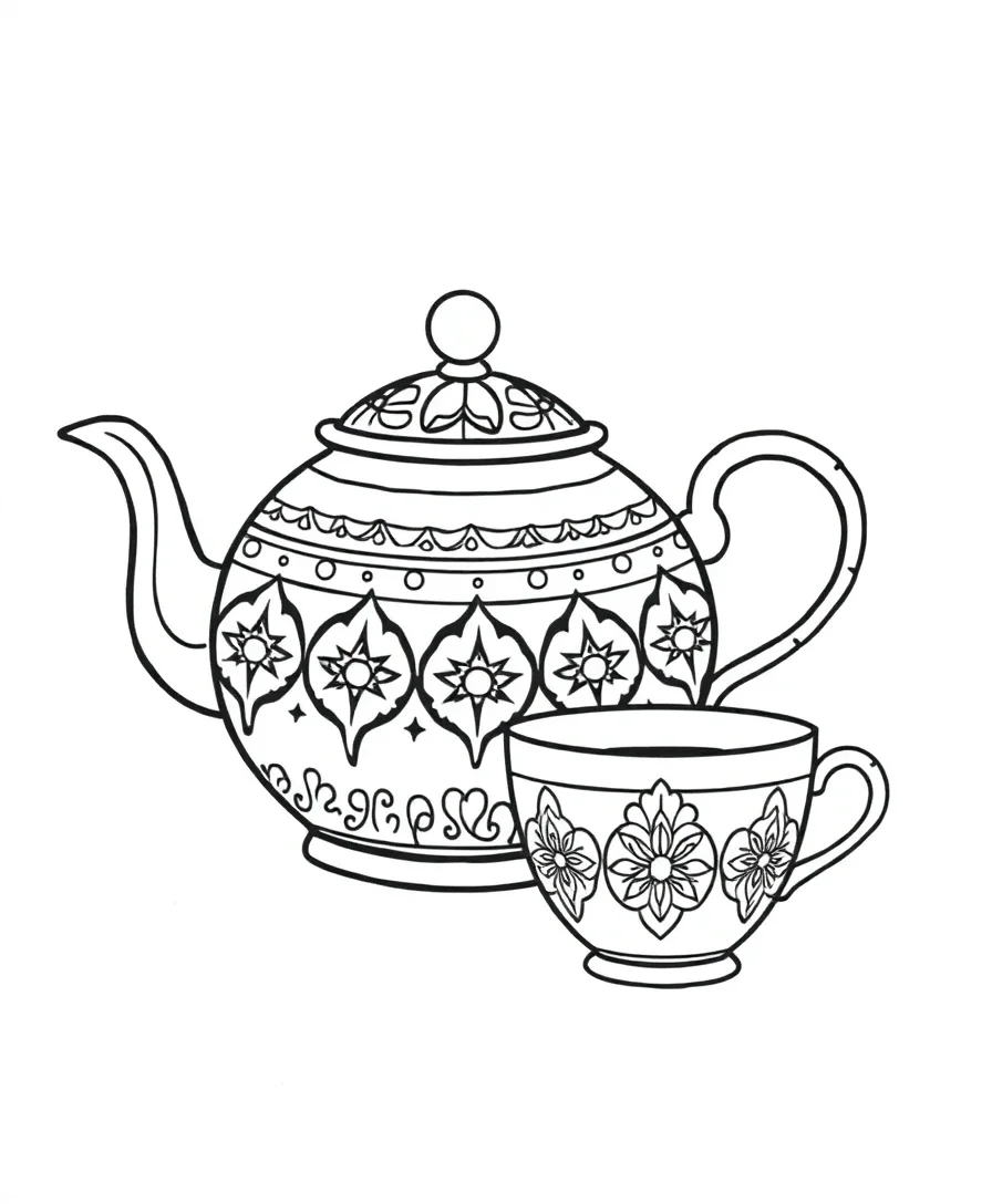 Charming Teapot and Cup