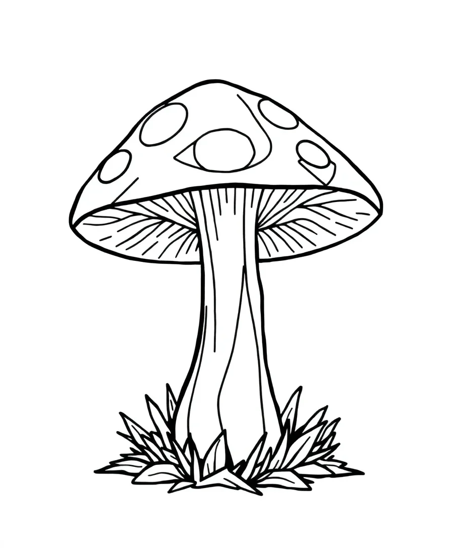 Geometric Mushroom Art