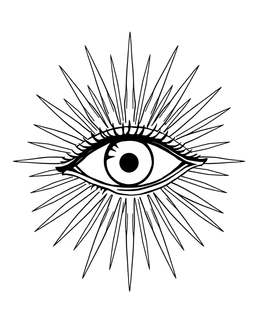 Mystical Eye with Rays