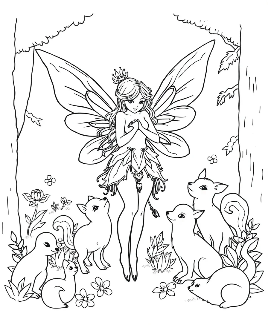 Fairy with Forest Animals