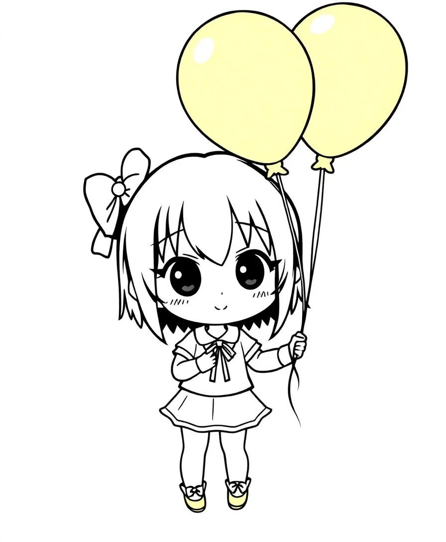 Chibi Kuromi with Balloons