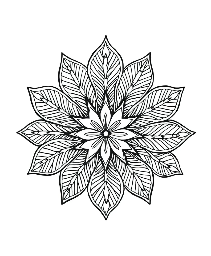 Intricate Leaf Mandala