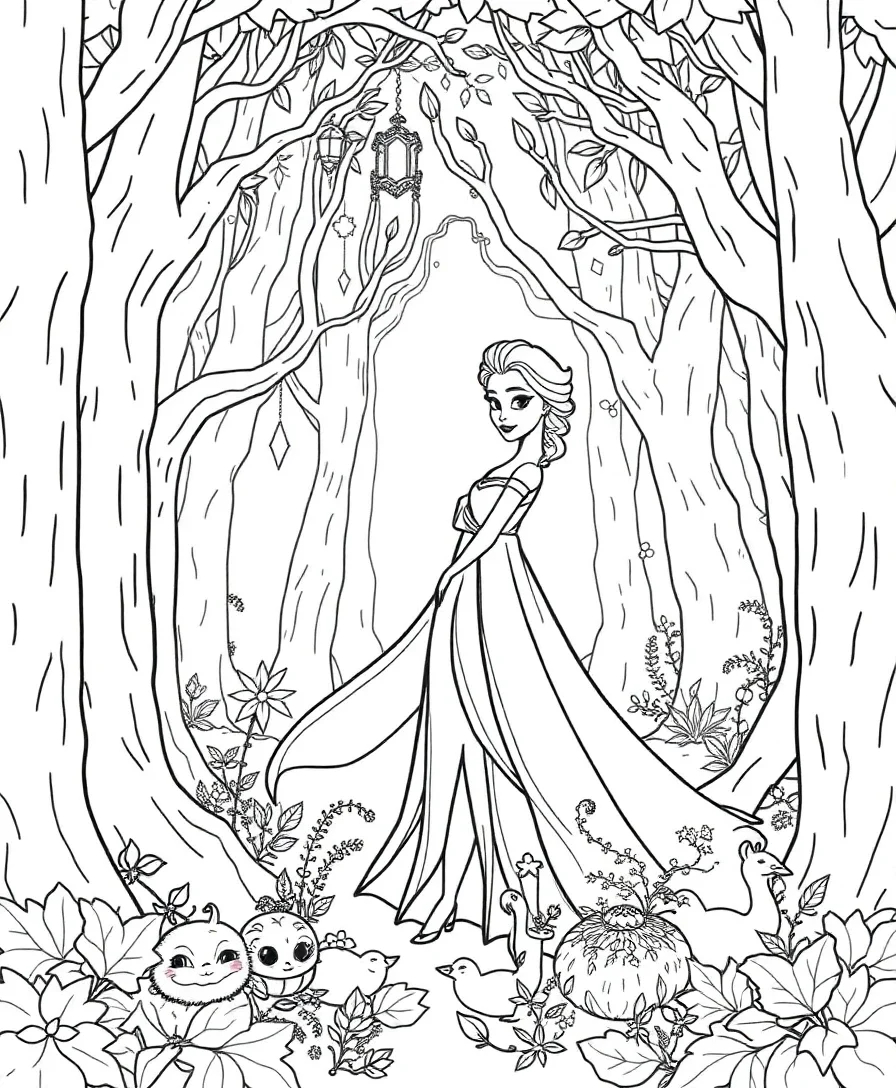 Elsa in the Enchanted Forest