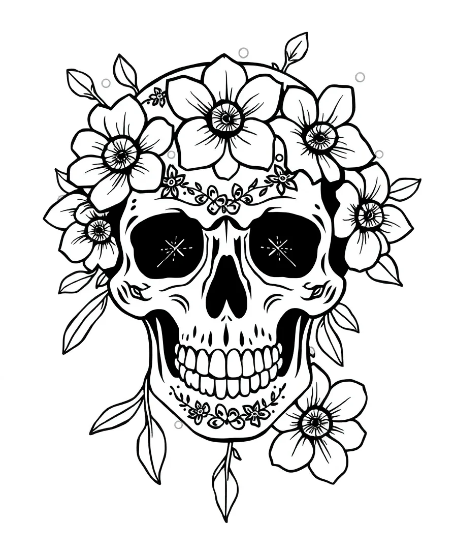 Floral Skull Harmony
