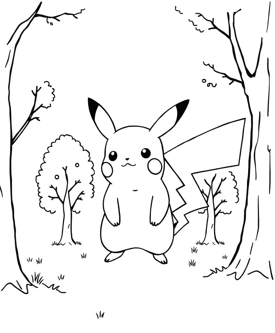 Pikachu in the Forest