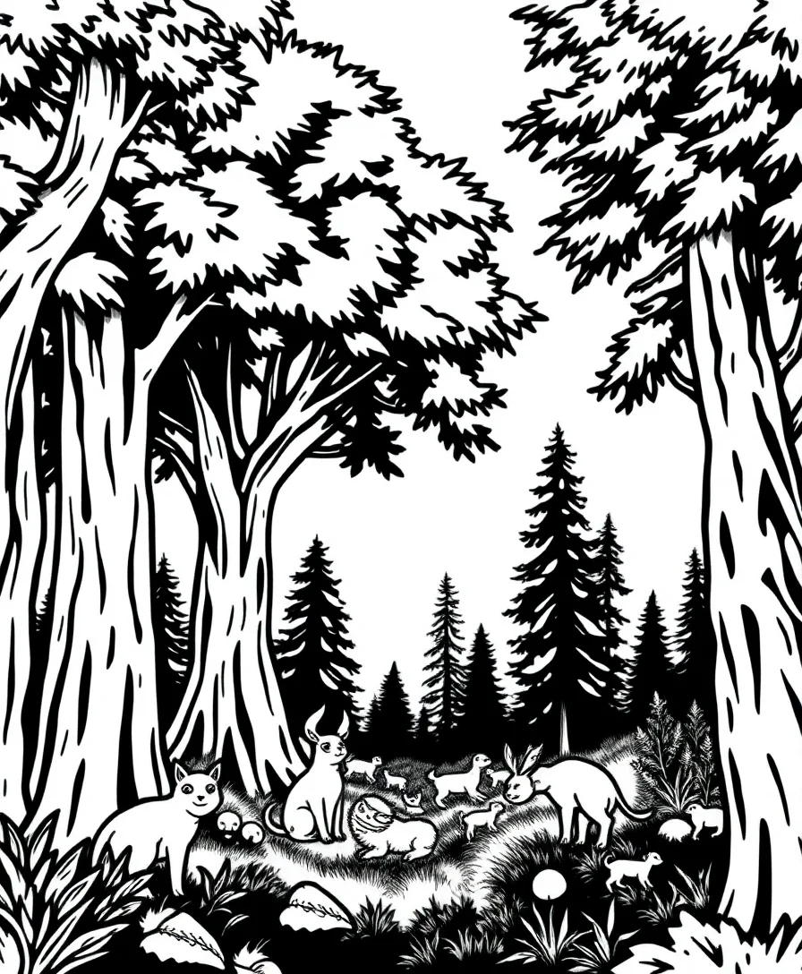 Enchanted Woodland Scene
