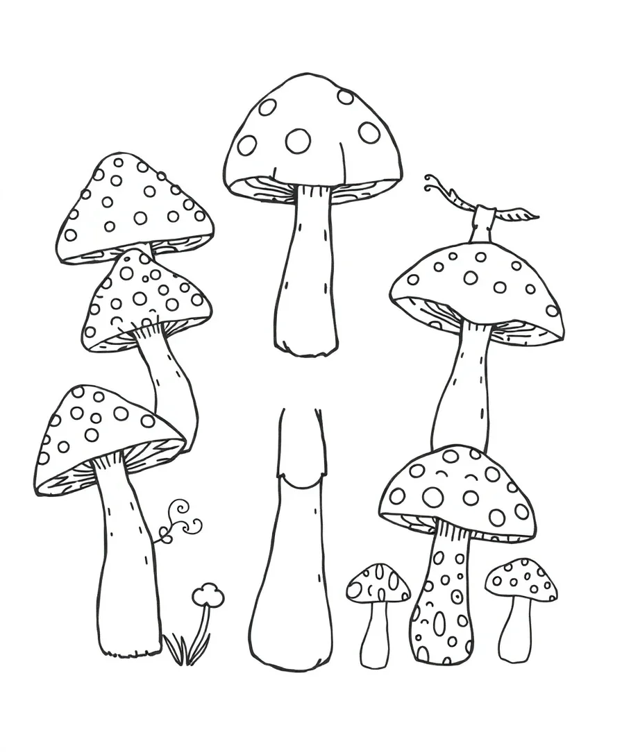 Funky Mushroom Doodles