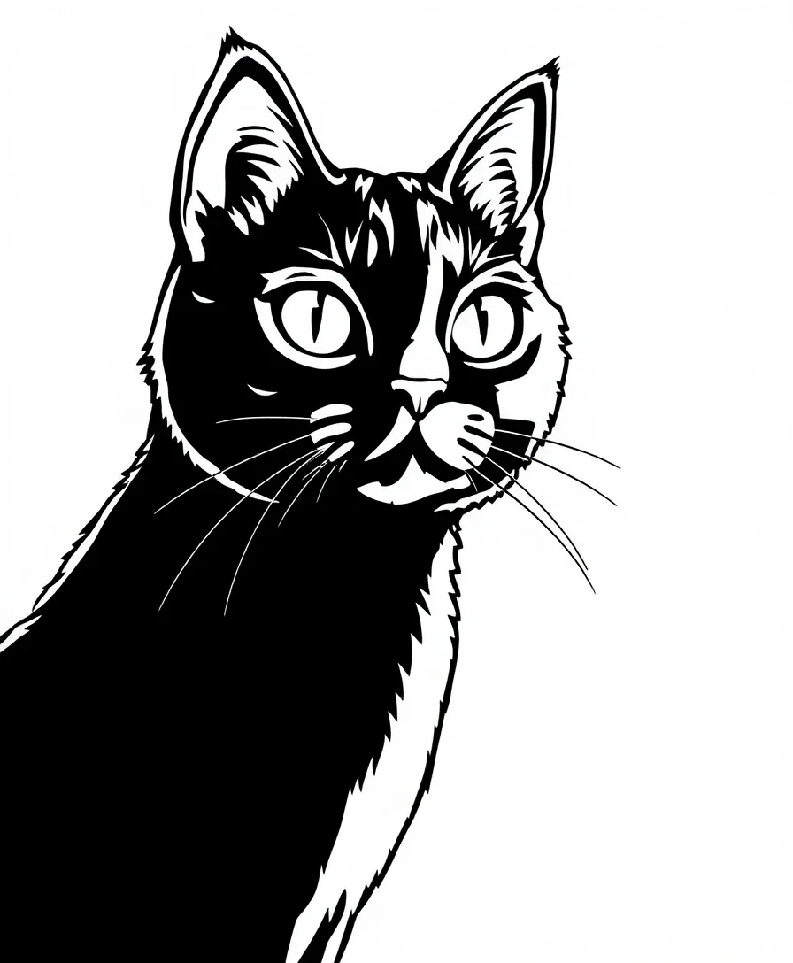 The Black Cat's Watchful Eyes