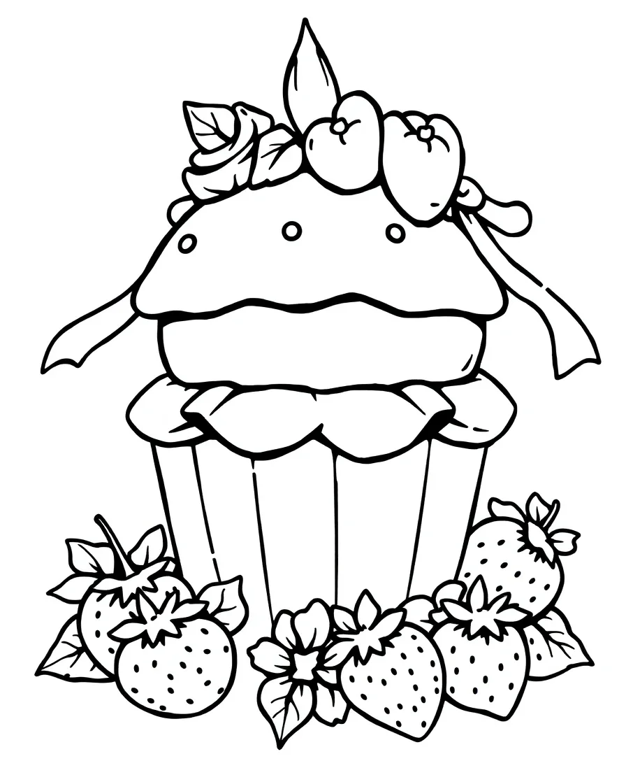 Strawberry Shortcake with Ribbon Details
