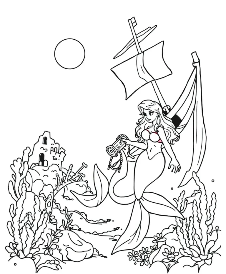 15 Enchanting Mermaid Coloring Pages for Line Art Lovers