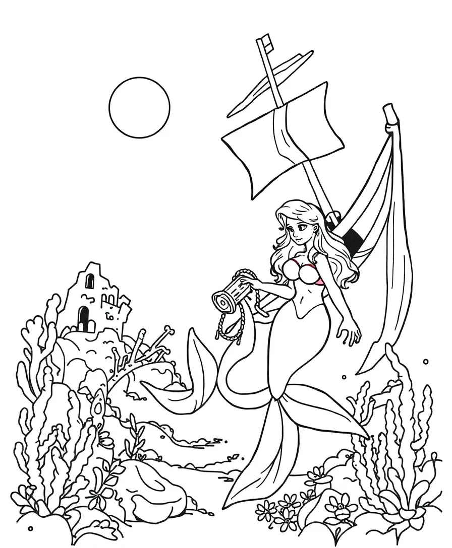 Mermaid and Shipwreck