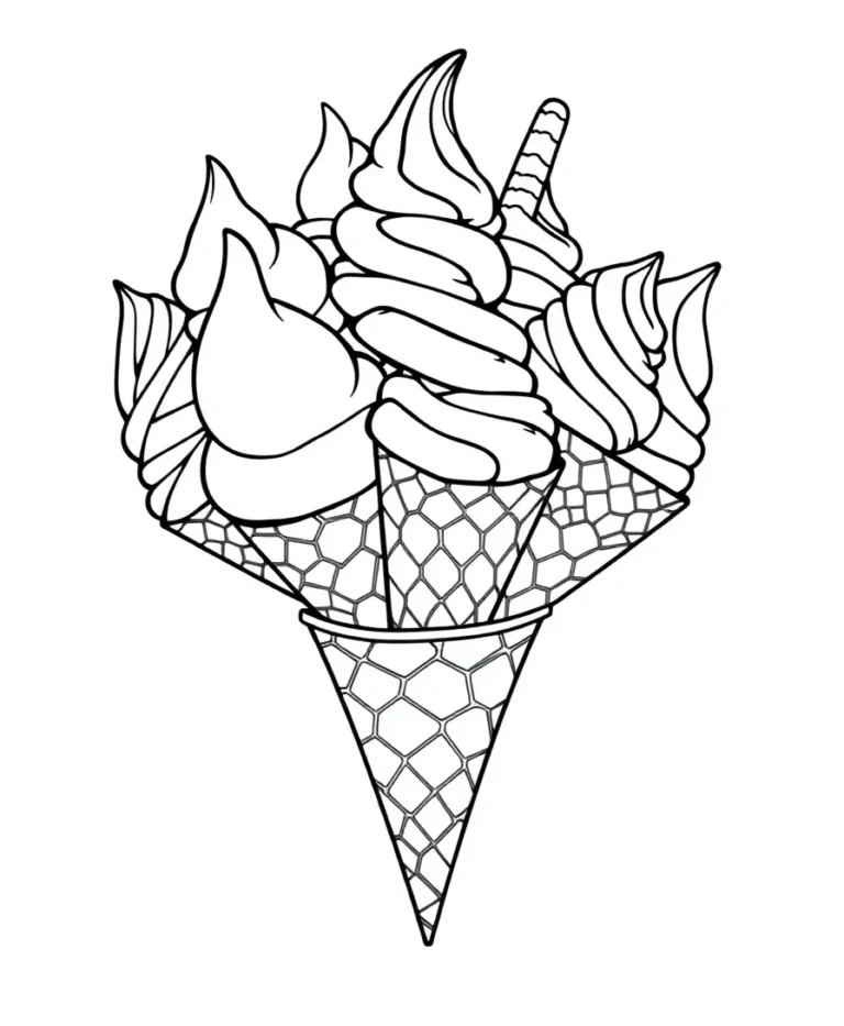 10 Stunning Ice Cream Coloring Pages for Line Art Lovers
