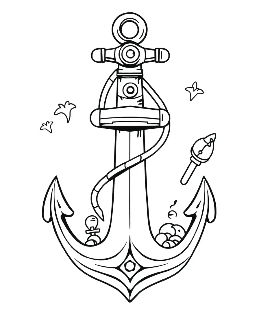 Anchor with Nautical Elements